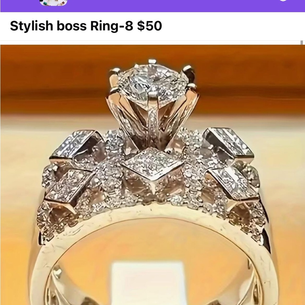 Elegant Silver Diamond Ring